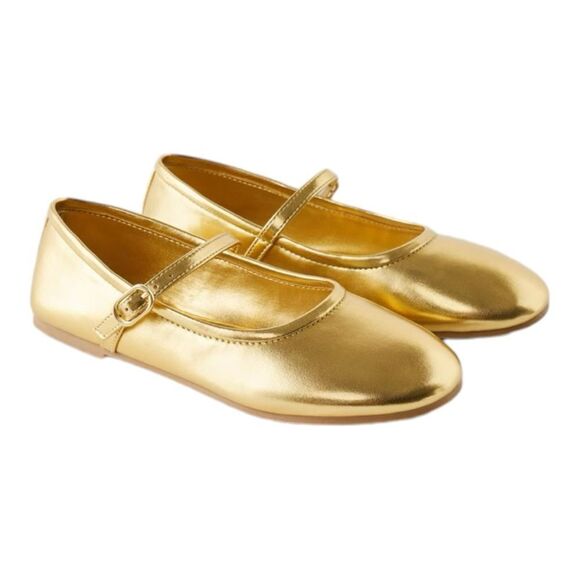 ZARA Kids | Gold | METALLIC BALLET FLATS - Picture 2 of 7